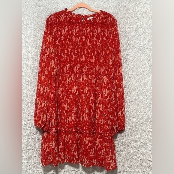 CHICSOUL JOY DRESS, ABSTRACT PRINT ORANGE WOMENS SIZE 3X - Picture 2 of 7